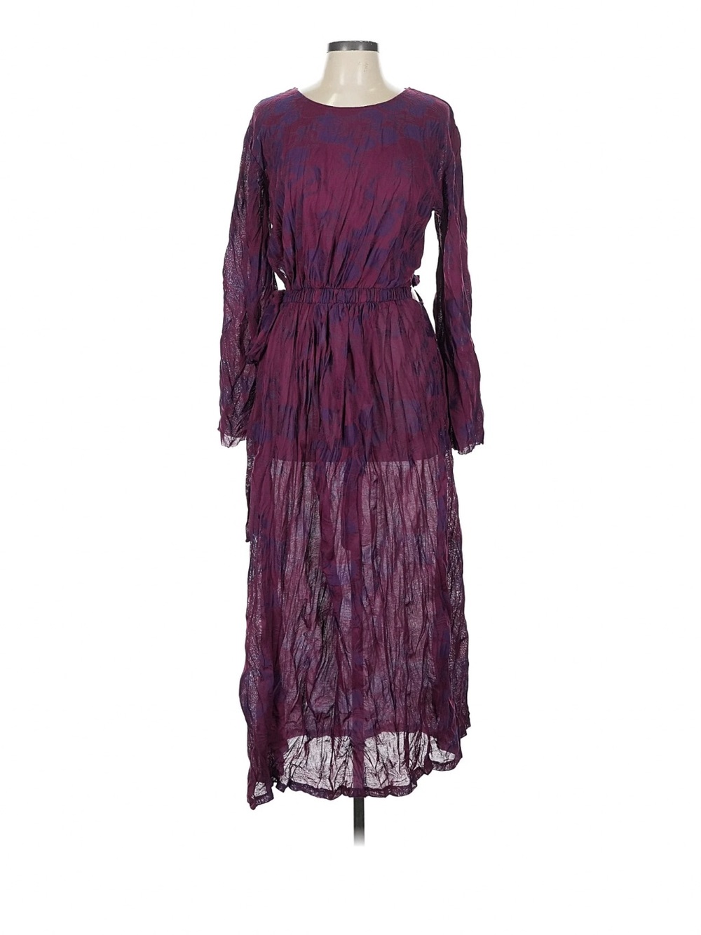 Zara Pink and purple Long Sleeve Maxi Dress